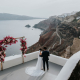 A wedding celebrant in Santorini